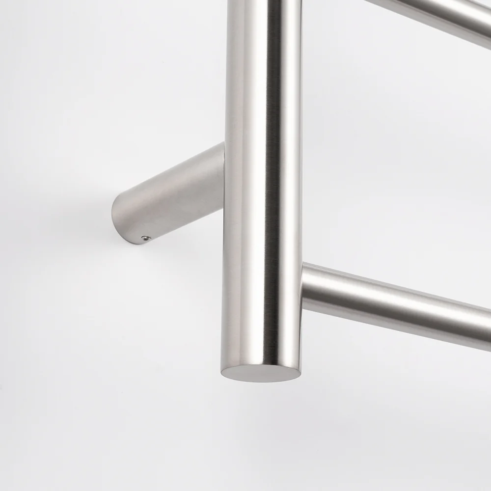 Radiant Round 7 Bar Heated Rail 600mmx800mm (Left Wiring) Satin Brushed BRU-RTR01LEFT - Image 3