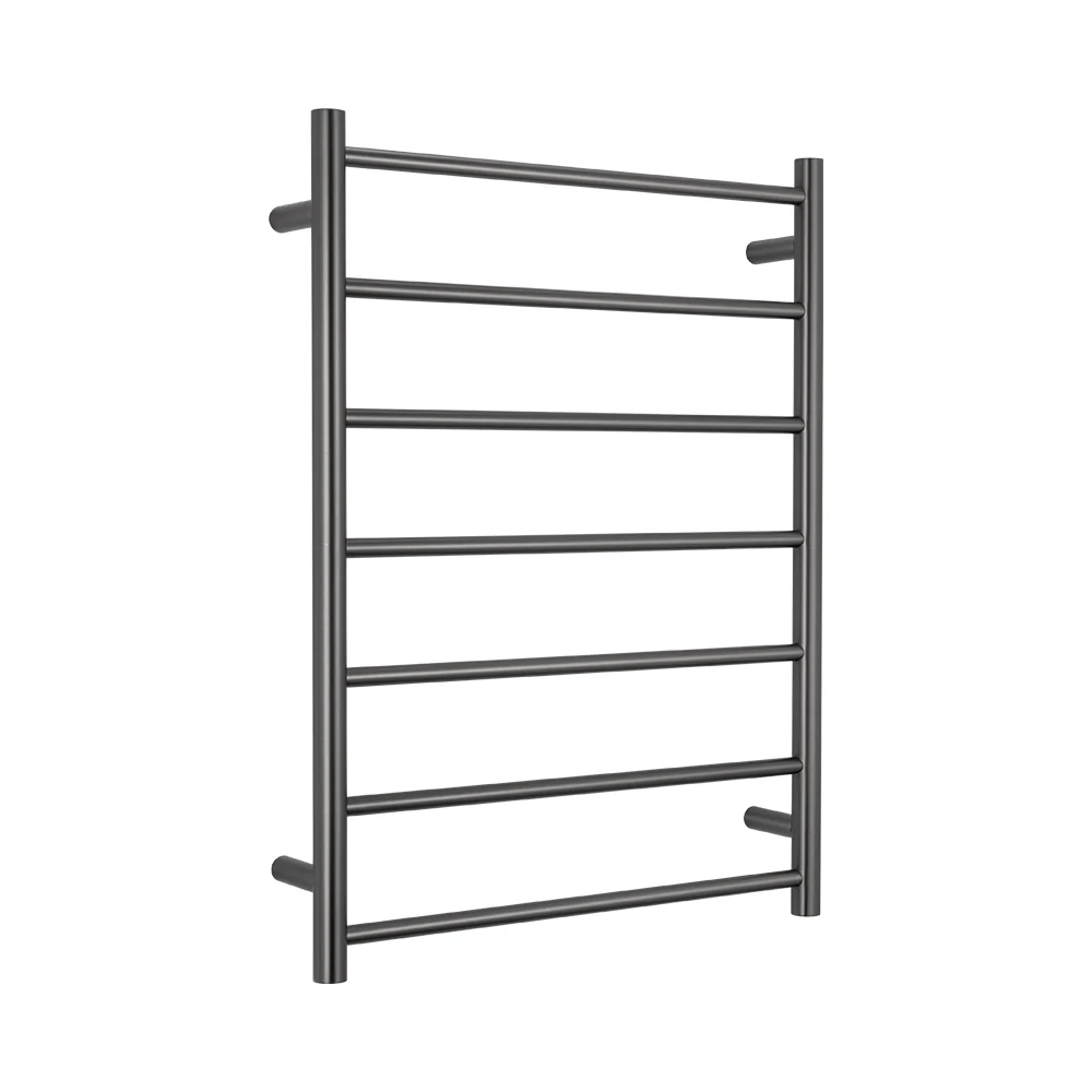Radiant Round 7 Bar Heated Rail 600mmx800mm (Left Wiring) Gun Metal Grey GMG-RTR01LEFT - Image 3